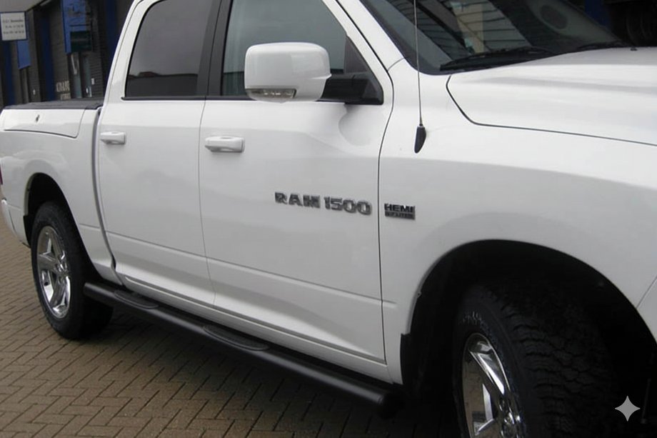 Dodge RAM (DR/DH/D1/DC/DM) 2002–2009 Standard Side Bars Black (2 pcs, Stainless Steel) Image