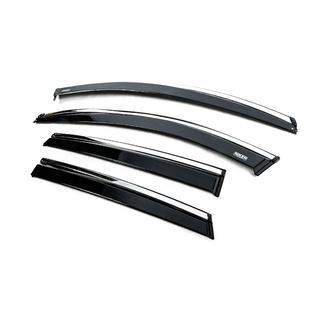 Window deflectors with chrome trim (4 pcs, Niken) photo 2