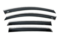 Volkswagen Golf 5 2003-2009 Window deflectors with chrome trim (HB, 4 pcs, Niken) photo 2