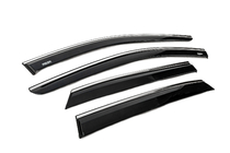 Nissan Qashqai 2021- Window deflectors with chrome trim (4 pcs, Niken) photo 3