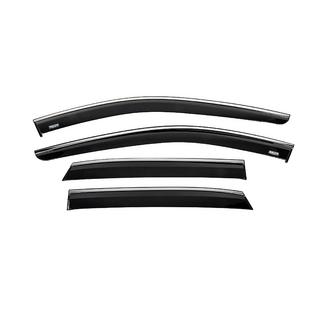 Window deflectors with chrome trim (4 pcs, Niken) Nissan Qashqai 2021- photo 1