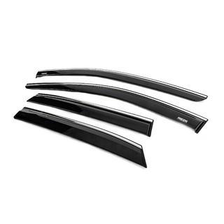 Window deflectors with chrome trim (4 pcs, Niken) Nissan Qashqai 2021- photo 2