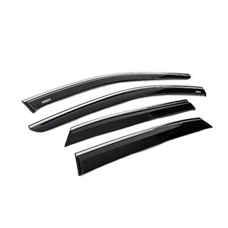 Window deflectors with chrome trim (4 pcs, Niken) Nissan Qashqai 2021- photo 3
