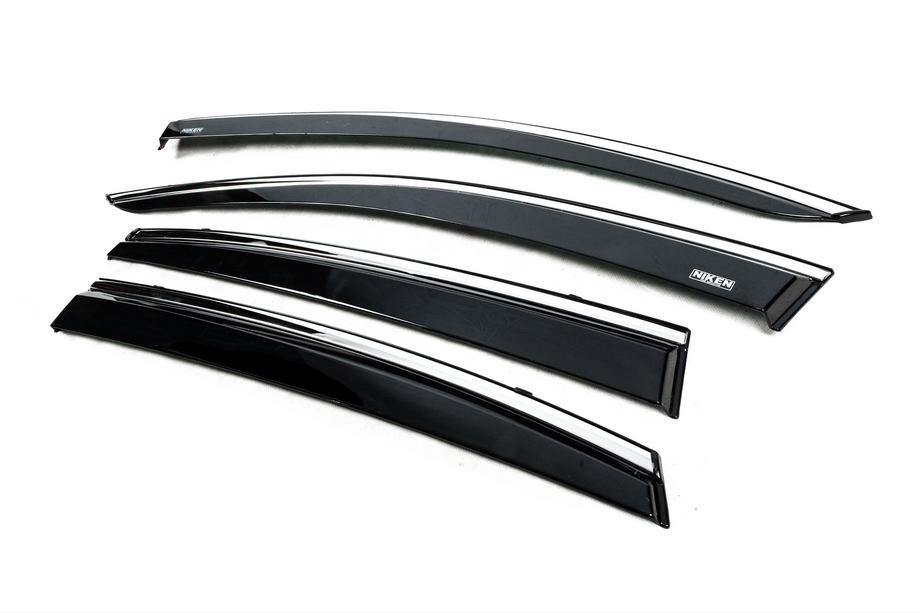 Subaru XV 2017-2023 Window deflectors with chrome trim (4 pcs, Niken) Photo 2