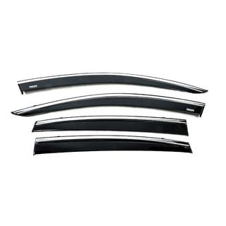 Window deflectors with chrome trim (4 pcs, Niken) Subaru Crosstrek 2017-2023 photo 1
