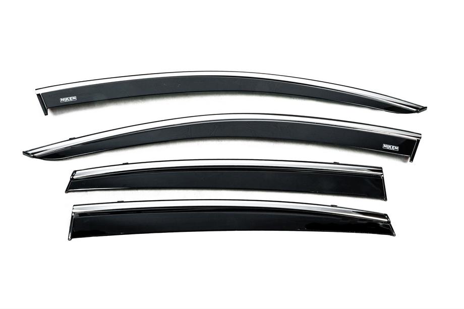 Subaru Crosstrek 2017-2023 Window deflectors with chrome trim (4 pcs, Niken) Photo 1