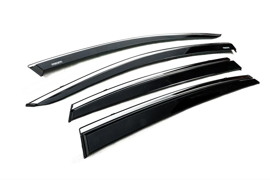 Subaru Crosstrek 2017-2023 Window deflectors with chrome trim (4 pcs, Niken) Photo 3