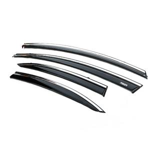 Window deflectors with chrome trim (4 pcs, Niken) Honda Civic Sedan VIII 2006-2011 photo 2