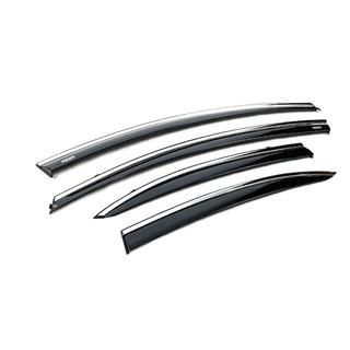 Window deflectors with chrome trim (4 pcs, Niken) Honda Civic Sedan VIII 2006-2011 photo 3