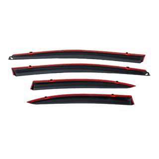 Window deflectors with chrome trim (4 pcs, Niken) Honda Civic Sedan VIII 2006-2011 photo 4