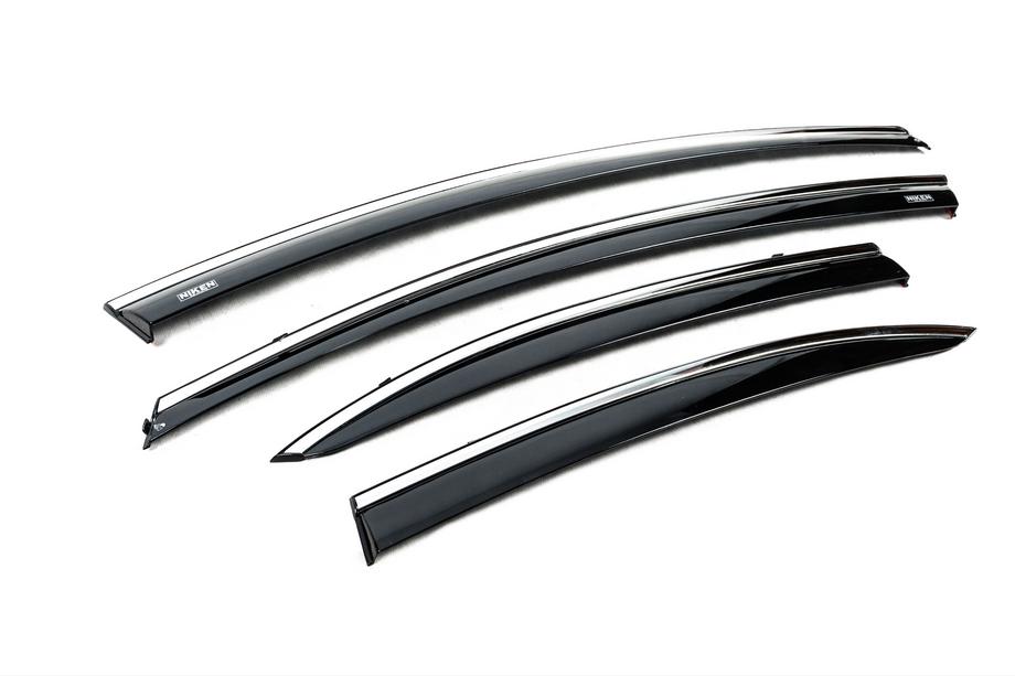 Honda Civic Sedan VIII 2006-2011 Window deflectors with chrome trim (4 pcs, Niken) Photo 3