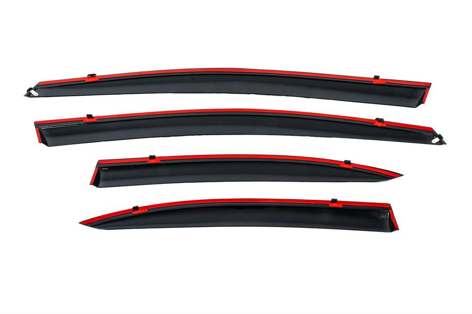 Honda Civic Sedan VIII 2006-2011 Window deflectors with chrome trim (4 pcs, Niken) Photo 4