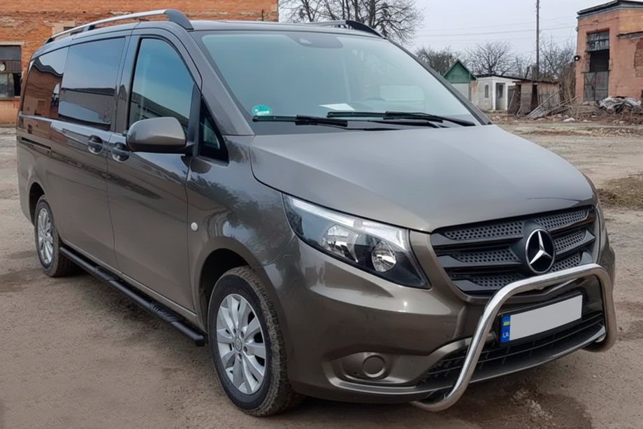Mercedes Vito/V-class W447 2014- Side Bars Black (2 pcs, Stainless Steel) Image