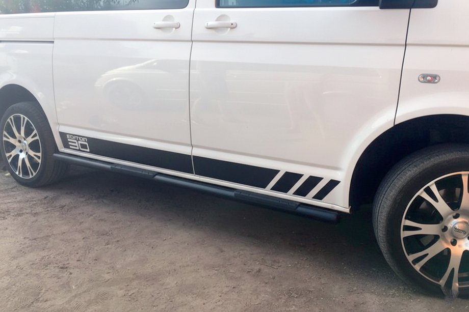 Volkswagen T5 Transporter 2003-2010 Side Bars Black (2 pcs, stainless steel) 70mm, Short Wheelbase Photo 12
