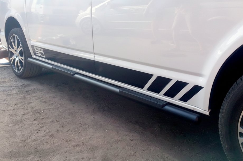 Volkswagen T5 Transporter 2003-2010 Side Bars Black (2 pcs, stainless steel) 70mm, Short Wheelbase Photo 3