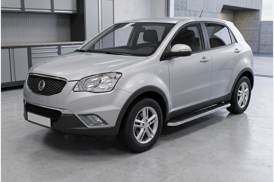 SsangYong Korando 2010-2019 Side Steps Maydos V1 (2 pcs, Aluminum & Stainless Steel) Image