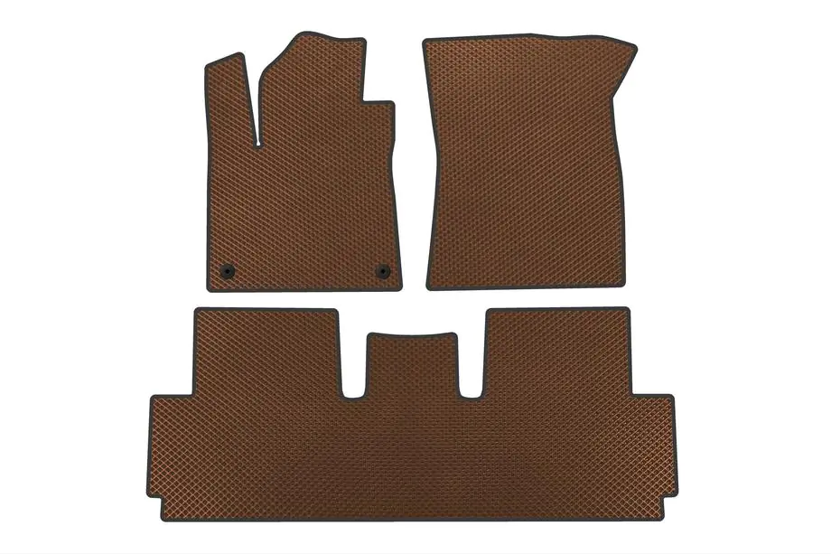 Citroen C-4 Picasso 2013–2022 EVA floor mats (for Grand, 2 rows, Brown) Image