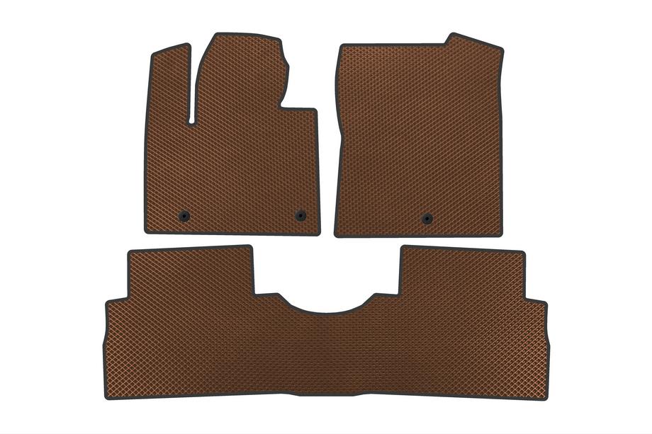 Hyundai Santa Fe 4 2018-2023 EVA Floor Mats (2 Rows, Brown) Image