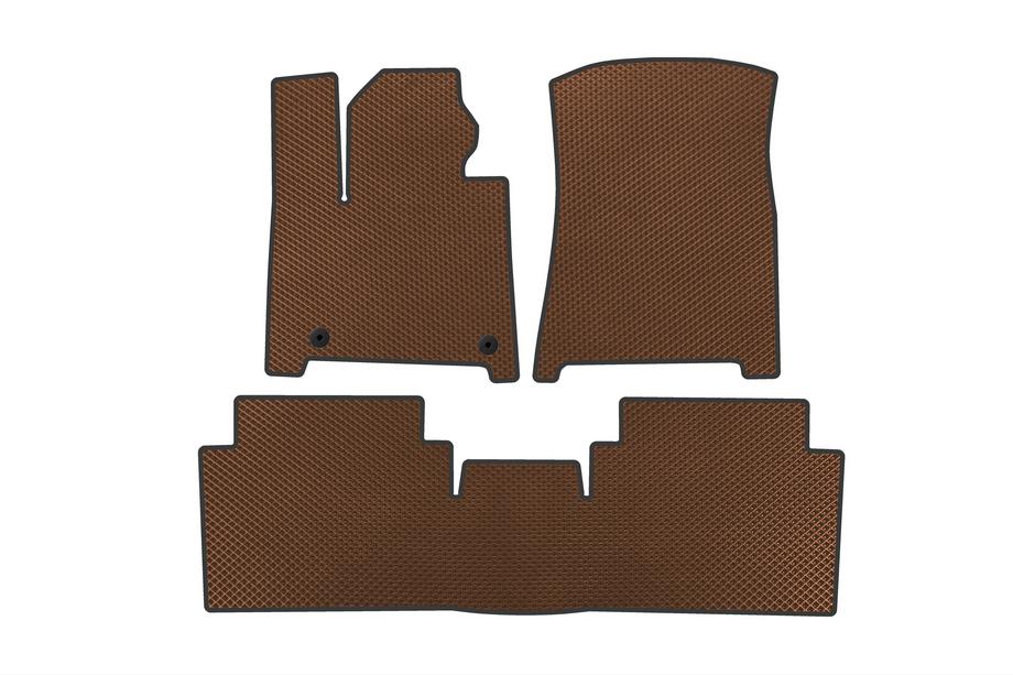 Hyundai Santa Fe 5 2023- EVA Floor Mats (2 Rows, Brown) Image