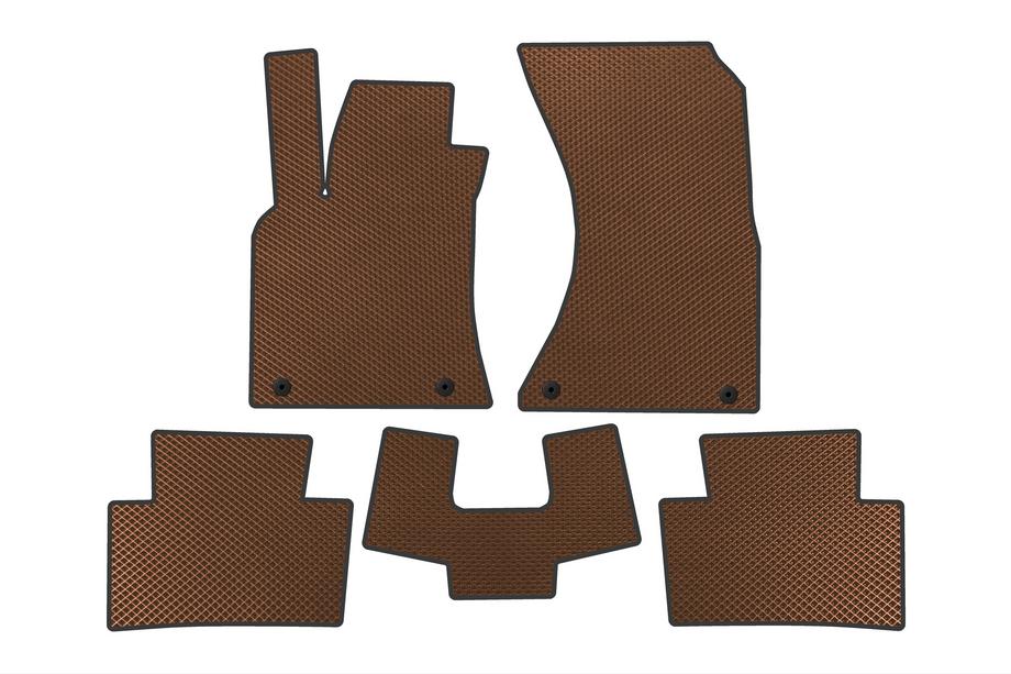 Porsche Macan 2014-2024 EVA Floor Mats (2019-2024, Brown) Image