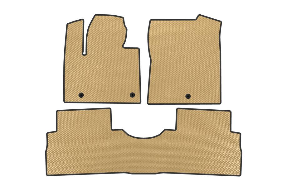 Hyundai Santa Fe 4 2018-2023 EVA Floor Mats (2 Rows, Beige) Image