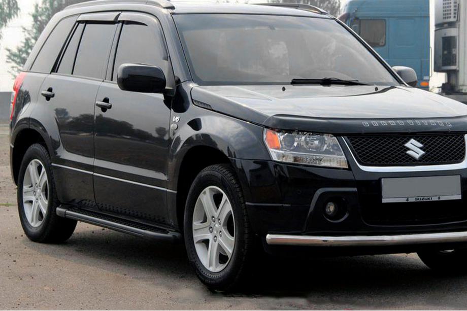 Suzuki Grand Vitara 2005-2017 Side Steps Allmond Black (2 pcs, Aluminum) Image