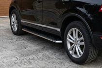 Volkswagen Touareg 2002–2010 Side Steps Maydos V1 (2 pcs, Aluminum & Stainless Steel) photo 1