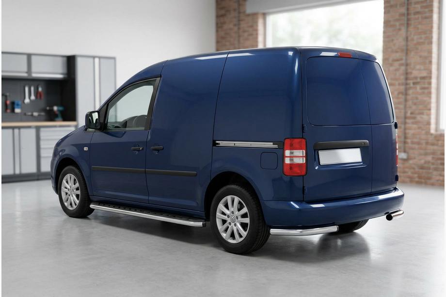 Volkswagen Caddy 2004-2010 Side Steps Maydos V1 (2 pcs, Aluminum & Stainless Steel) Maxi Wheelbase Image