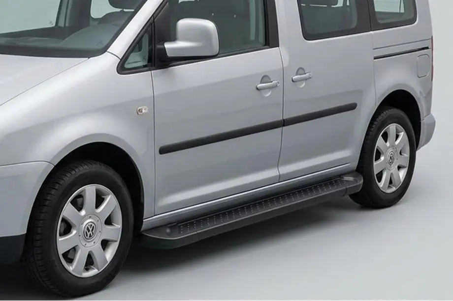 Volkswagen Caddy 2010-2015 Side Steps Allmond Black (2 pcs, Aluminum) Image