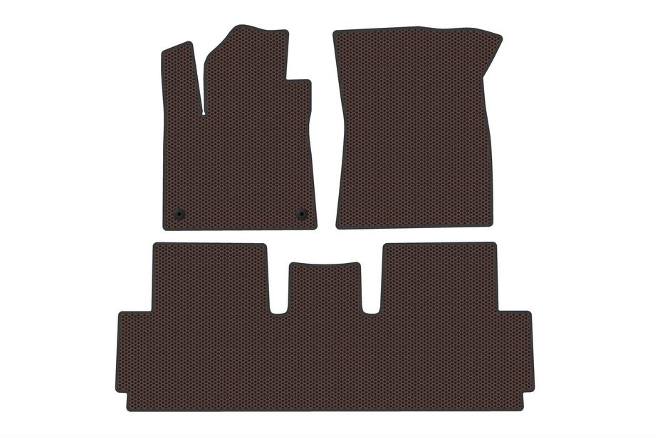 Citroen C-4 Picasso 2013–2022 Carsuit rubber floor mats (for Grand, 2 rows, Brown) Image