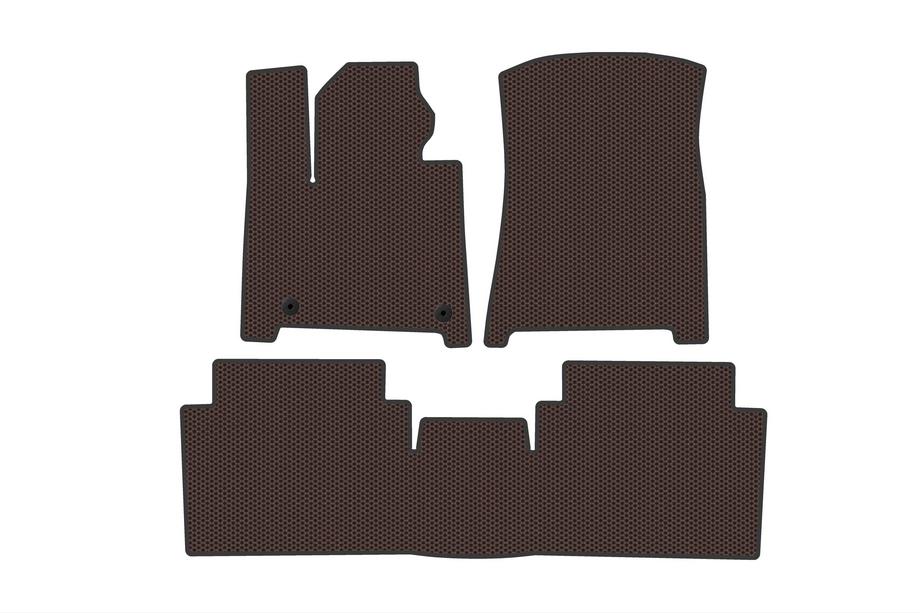 Hyundai Santa Fe 5 2023- Rubber Floor Mats Carsuit (2 Rows, Brown) Image
