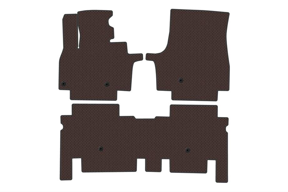 KIA EV9 Rubber Floor Mats Carsuit (2 Rows, Brown) Image
