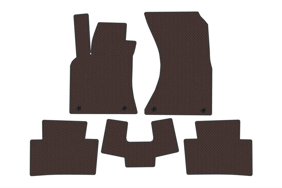 Porsche Macan 2014-2024 Carsuit Rubber Floor Mats (2019-2024, Brown) Photo 1