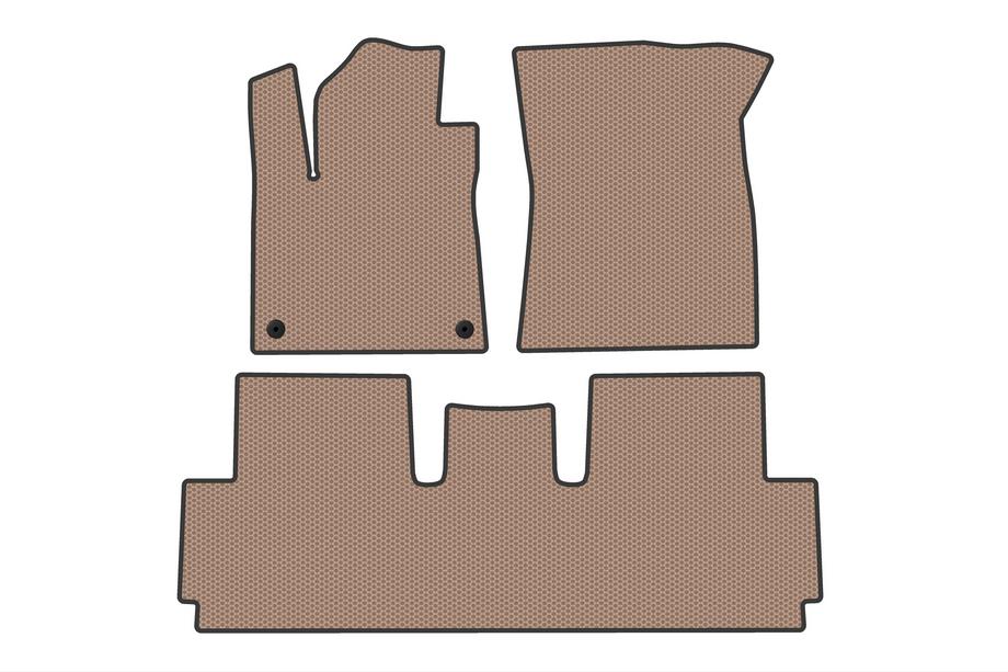 Citroen C-4 Picasso 2013–2022 Rubber floor mats Carsuit (for Grand, 2 rows, Beige) Image