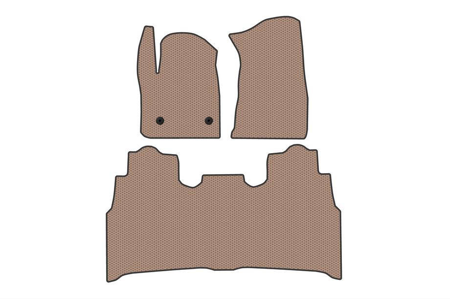 Chevrolet Silverado 2019- Rubber Floor Mats Carsuit (Beige) Photo 1