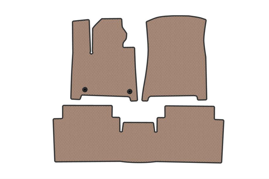 Hyundai Santa Fe 5 2023- Rubber Floor Mats Carsuit (2 Rows, Beige) Image