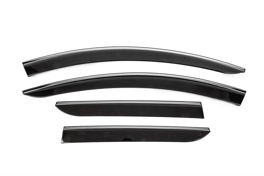 Dacia Duster 2018-2024 Window Deflectors with Chrome Trim (4 pcs, Sunplex Chrome) Photo 1