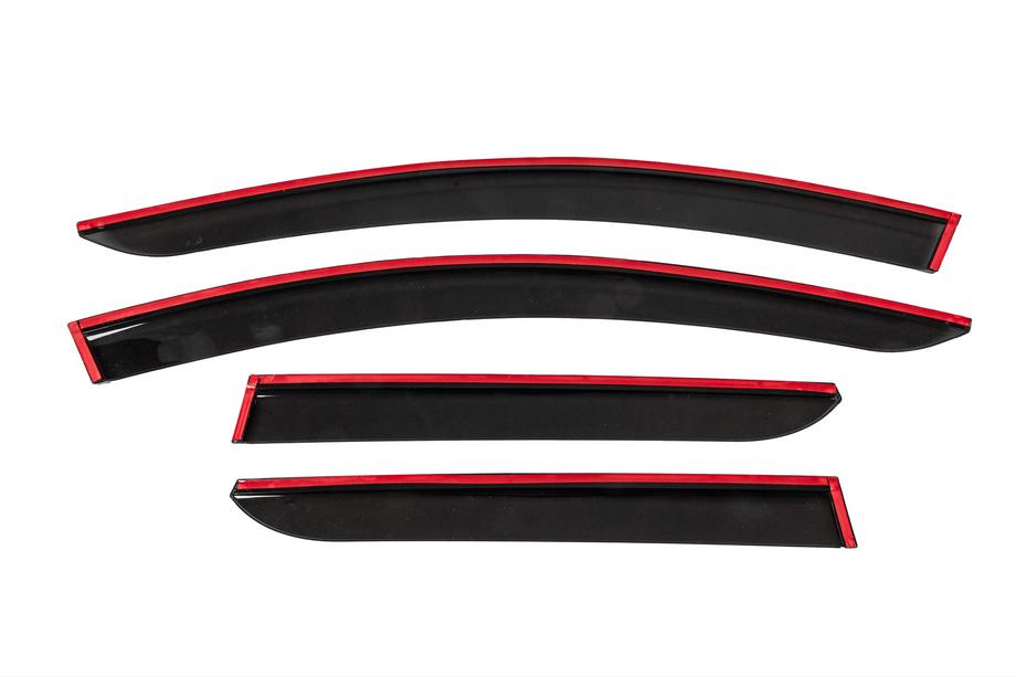Dacia Duster 2018-2024 Window Deflectors with Chrome Trim (4 pcs, Sunplex Chrome) Photo 4
