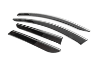 Renault Duster 2018-2024 Window Deflectors with Chrome Trim (4 pcs, Sunplex Chrome) photo 2