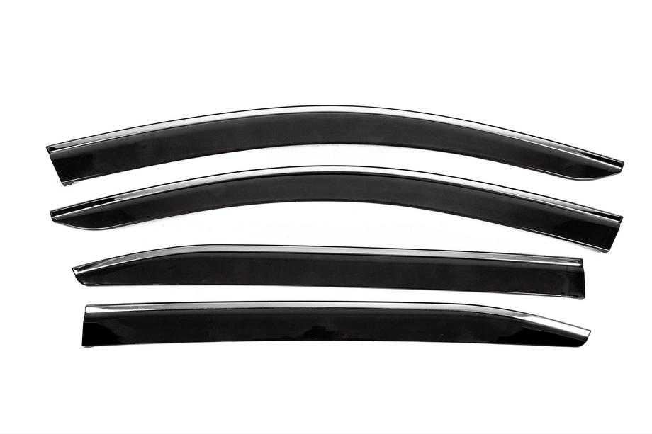 Citroen C5 Aircross 2017-2025 Window Deflectors with Chrome Trim (4 pcs, Sunplex Chrome) Image