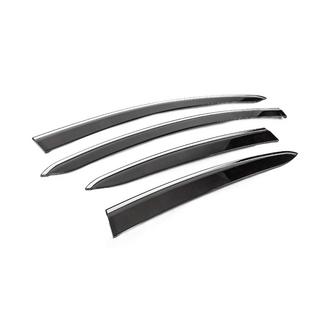 Window Deflectors with Chrome Trim (4 pcs, Sunplex Chrome) photo 3
