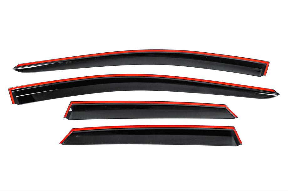 Volkswagen ID.7 2023- Window Deflectors with Chrome Trim Niken Luxury (4 pcs) Photo 4