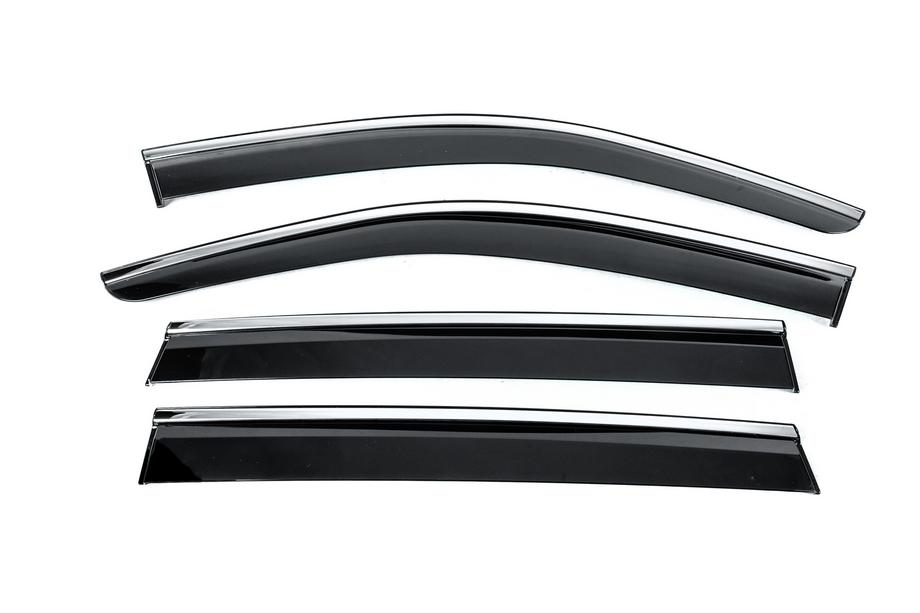 Volkswagen Tiguan 2023- Window Deflectors with Chrome Trim Niken Luxury (4 pcs) Image
