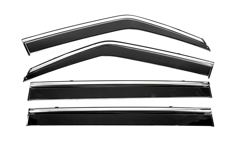 Nissan Patrol Y62 2010-2024 Window Deflectors with Chrome Trim Niken Luxury (4 pcs) Image