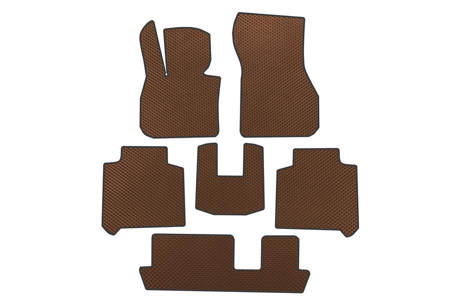 BMW 2 Series Active Tourer F45/F46 2014-2021 EVA Floor Mats (3 Rows, for F46, Brown) Image