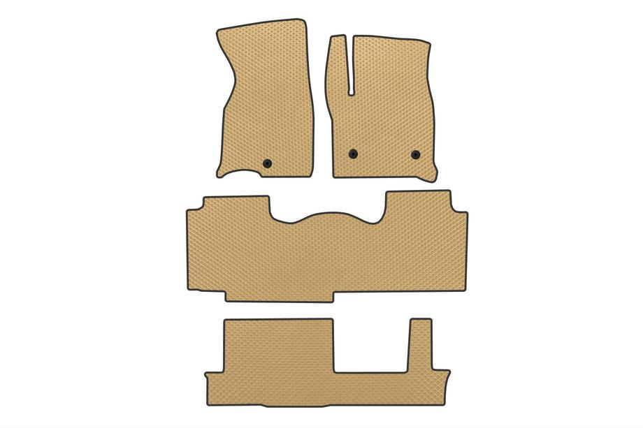 Chevrolet Tahoe 2020- EVA Floor Mats (3 Rows, Beige) Image