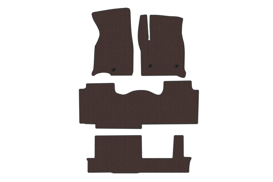 Chevrolet Tahoe 2020- Rubber Floor Mats Carsuit (3 Rows, Brown) Image