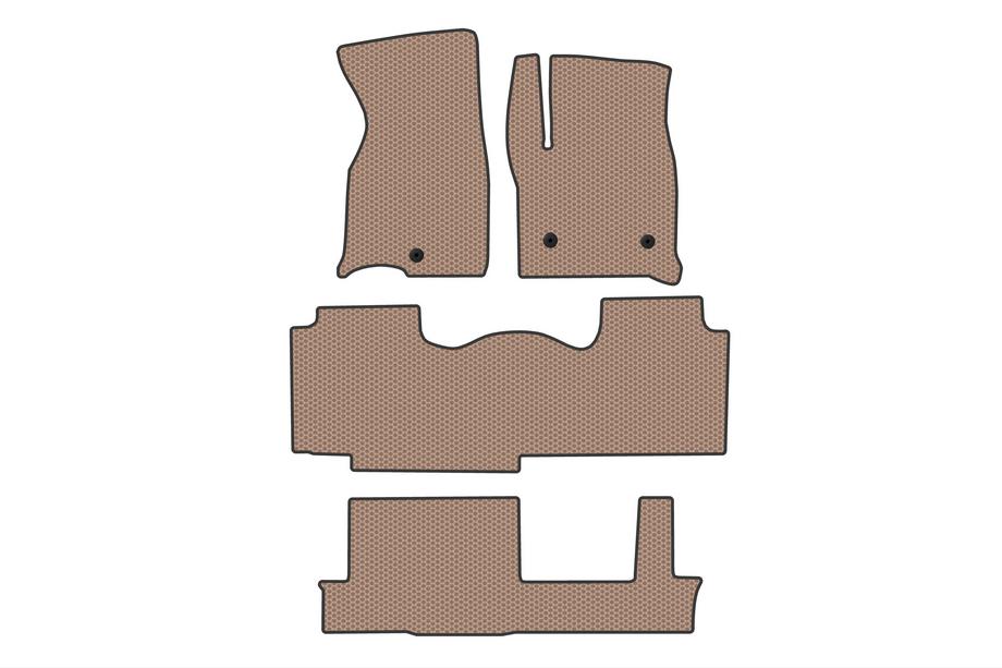 Chevrolet Tahoe 2020- Rubber Floor Mats Carsuit (3 Rows, Beige) Image