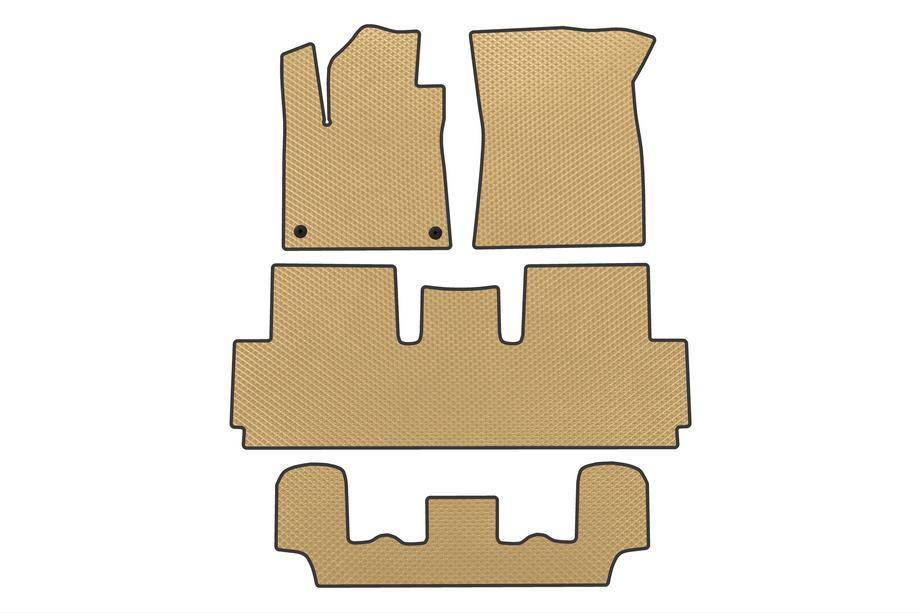 Citroen C-4 Picasso 2013–2022 EVA Floor Mats (For Grand, 3 Rows, Beige) Image
