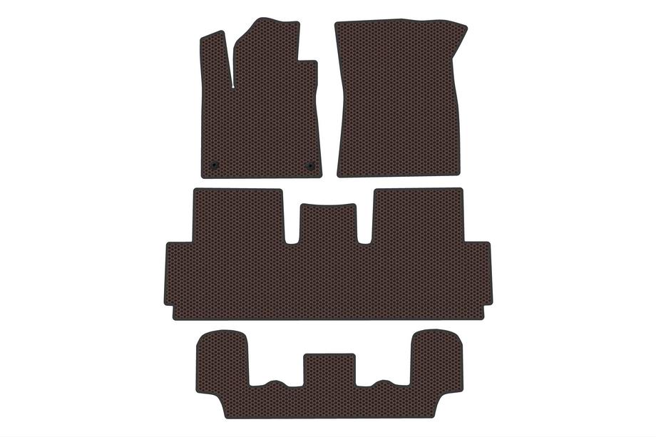 Citroen C-4 Picasso 2013–2022 Rubber Floor Mats Carsuit (For Grand, 3 Rows, Brown) Image
